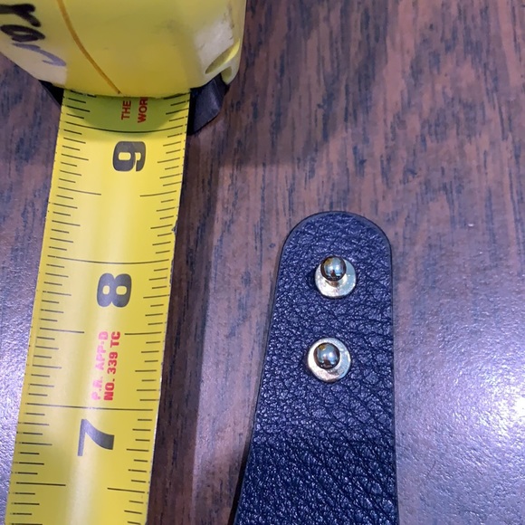 Hammered Metal Vegan Navy Leather Bracelet - Picture 5 of 5